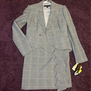 NINE WEST “Blushing Diva” JACKET AND SKIRT SET - GRAY MULTI